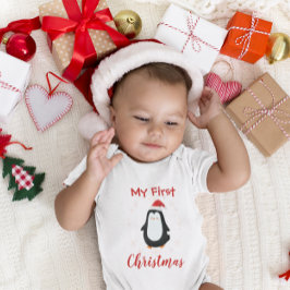 Mein erstes Weihnachten Süßer Pinguin Baby Strampler