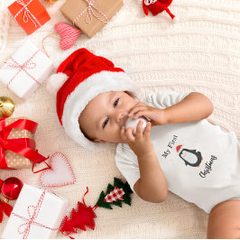 Mein erstes Weihnachten Süßer Pinguin Baby Strampler