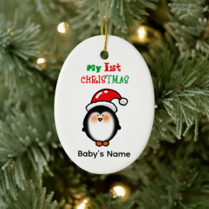 Mein erstes Weihnachten Süßer Pinguin Keramik Ornament