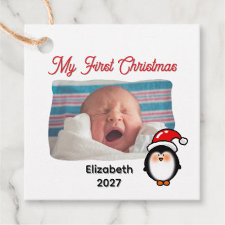 Mein erstes Weihnachten Süßer Pinguin Personalisie Geschenkanhänger