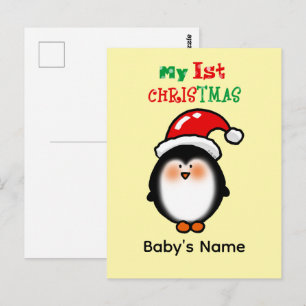 Mein erstes Weihnachten Süßer Pinguin Postkarte