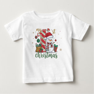 Mein erstes Weihnachten Süßer Schneemann Baby T-shirt