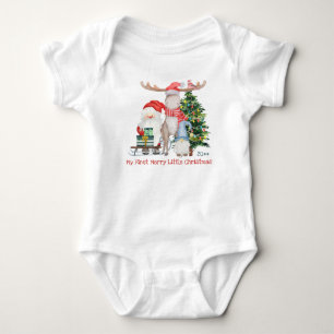 Mein erstes Weihnachten Süßer Weihnachtsmann und H Baby Strampler