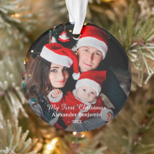 Mein erstes Weihnachts-Baby-Foto Custom Ornament