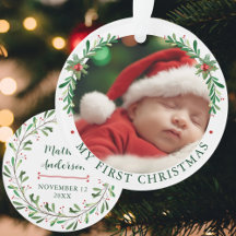 Mein erstes Weihnachts-Baby-Foto Floral