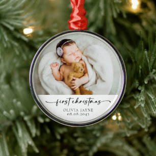 Mein erstes Weihnachts-Baby-Foto Keepake Ornament Aus Metall