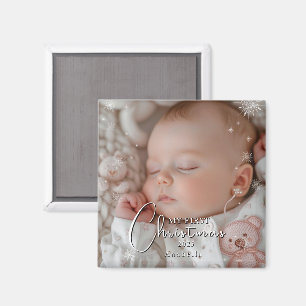 Mein erstes Weihnachts-Baby-Foto Magnet