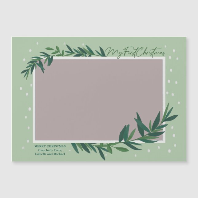 Mein erstes Weihnachts-Baby-Foto Magnetkarte (Vorderseite)