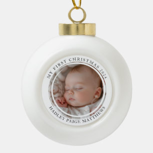Mein erstes Weihnachts-Custom-Baby-Foto Keramik Kugel-Ornament