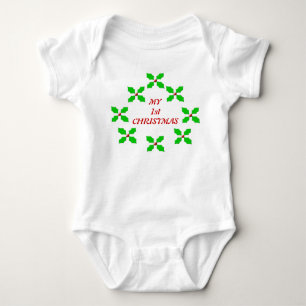 Mein erstes Weihnachts Custom Holly Baby Strampler
