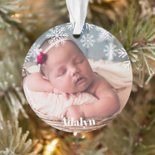 Mein erstes Weihnachts-Foto Baby Girl Pink Ornament