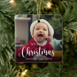 Mein erstes Weihnachts-Foto New Baby Keramikornament