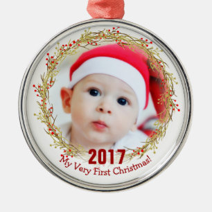 Mein erstes Weihnachts-Foto Silbernes Ornament