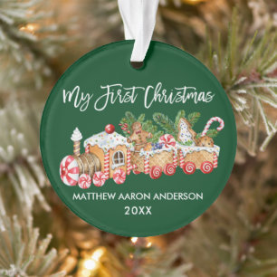 Mein erstes Weihnachts-Lebkuchen-Train Baby Green Ornament