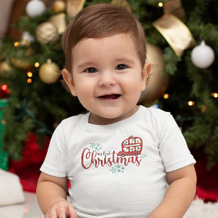 Mein erstes Weihnachts-Weihnachts-Weihnachts-Rot-B Baby T-shirt