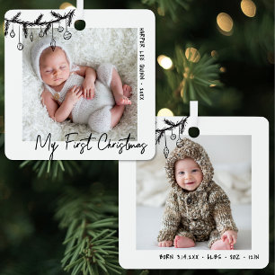 Mein erstes Weihnachtsbaby 2 Foto Ornament Aus Metall