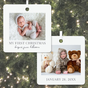 Mein erstes Weihnachtsbaby-Foto doppelseitig Ornament Aus Metall