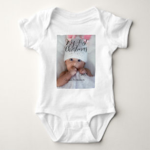 Mein erstes Weihnachtsbaby-Foto gibt das Jahr mode Baby Strampler