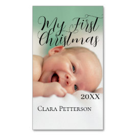 Mein erstes Weihnachtsbaby-Foto gibt das Jahr mode Magnetische Visitenkarte
