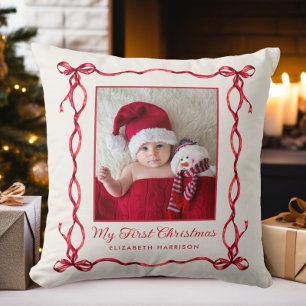 Mein erstes Weihnachtsbaby-Foto Kissen