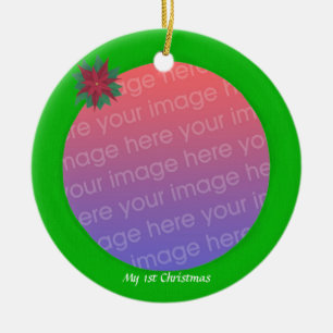 Mein erstes Weihnachtsbaby Foto Ornament Green