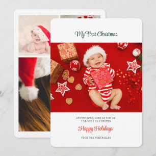 Mein erstes Weihnachtsbaby-Fotoskript Feiertagskarte