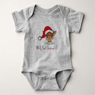 Mein erstes Weihnachtsbaby Giraffe Baby Strampler