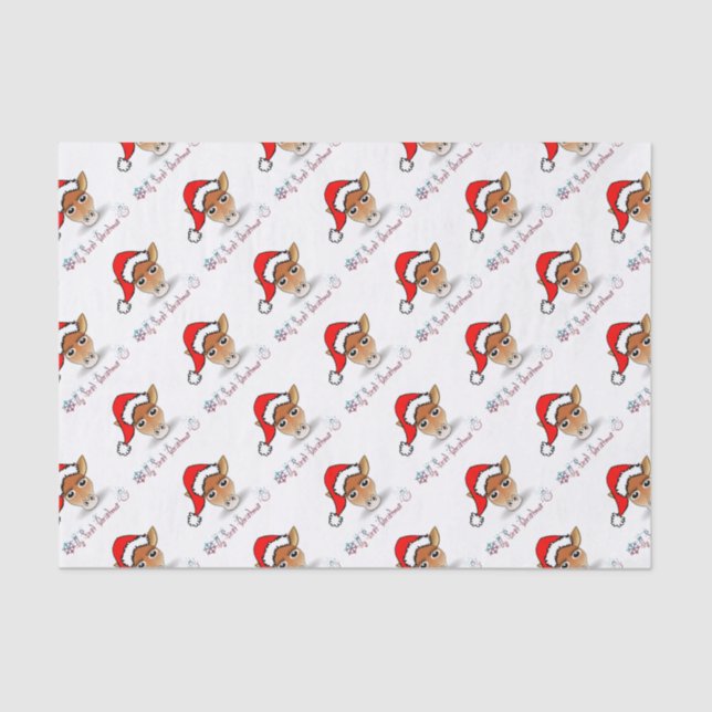 Mein erstes Weihnachtsbaby Giraffe Seidenpapier (Vorderseite)