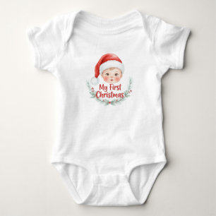 Mein erstes Weihnachtsbaby Kiefern Urlaub Baby Strampler