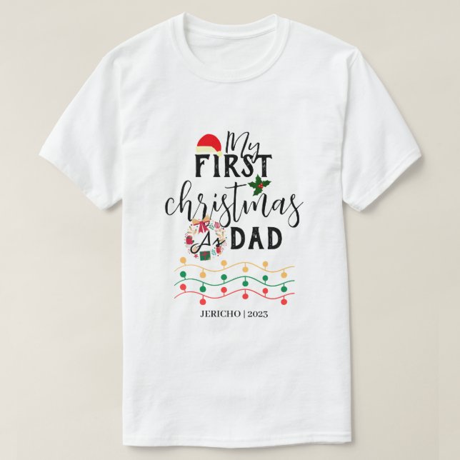 Mein erstes Weihnachtsbaby personalisiert den Name T-Shirt (Design vorne)