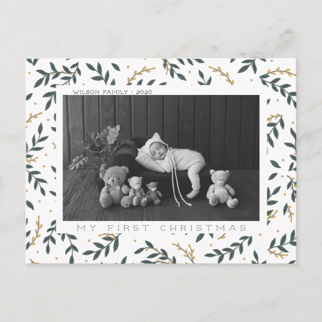 Mein erstes Weihnachtsfest-Foto Feiertagspostkarte (Vorderseite)