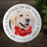 Mein erstes Weihnachtsfest für immer Zuhause Moder Button<br><div class="desc">Dieses einfache und klassische Design besteht aus Serifentypografie und fügt ein benutzerdefiniertes Foto hinzu. "Mein erstes Weihnachten in meiner ewig währenden Zuhause" umkreist das benutzerdefinierte Foto.</div>