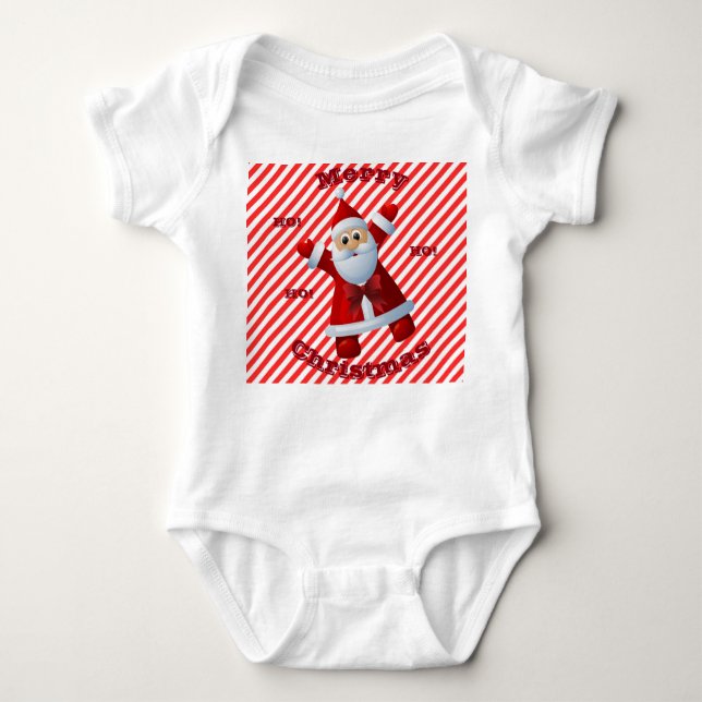 Mein erstes Weihnachtsfest! HO! HO! Santa Claus Baby Strampler (Vorderseite)