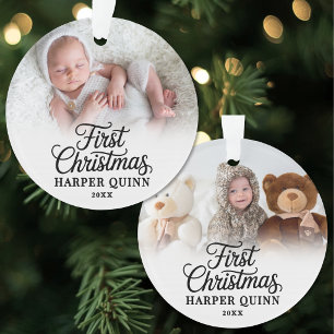 Mein erstes Weihnachtsfoto-Skript neues Baby-Foto Ornament