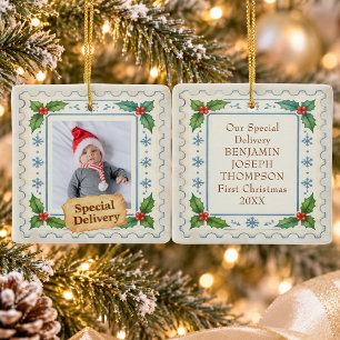 Mein erstes Weihnachtsfoto - Sonderlieferung Keramikornament