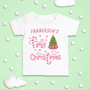 Mein erstes Weihnachtsgeschenk und Weihnachtsbaum  Baby T-shirt