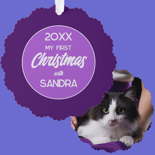 Mein erstes Weihnachtskatzen-Ornament Ornament Karte