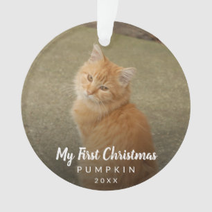 Mein erstes Weihnachtskhalk-Script-Cat-Foto Ornament