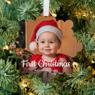 Mein erstes Weihnachtskind 1 Foto Ornament Karte
