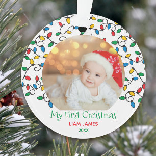 Mein erstes Weihnachtslicht Lights Baby Foto Ornament