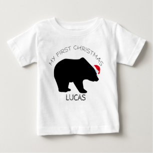 Mein erstes Weihnachtsniedlicher Bär Sankt Baby T-shirt