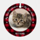 Mein erstes Weihnachtsrot Kariert Chat Kitten Pet  Ornament Aus Metall (Front)