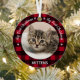 Mein erstes Weihnachtsrot Kariert Chat Kitten Pet  Ornament Aus Metall (Insitu)