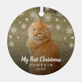 Mein erstes Weihnachtsschneeflocken Cat Foto Ornament Aus Metall
