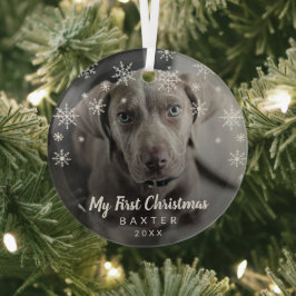 Mein erstes Weihnachtsschneeflocken-Foto Ornament Aus Glas