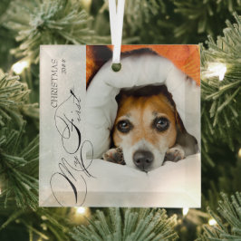 Mein erstes Weihnachtsskript Vertikales Foto Snowf Ornament Aus Glas