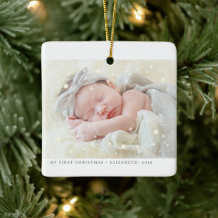 Mein erstes Weihnachtsstars Modern Baby Girl Foto Keramikornament
