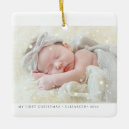 Mein erstes Weihnachtsstars Modern Baby Girl Foto Keramikornament