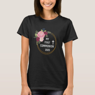 Mein Erstkommunion-Shirt 2025 Kinder Mädchen Kreuz T-Shirt