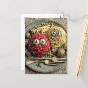 Mein Essen sieht mich an Postkarte